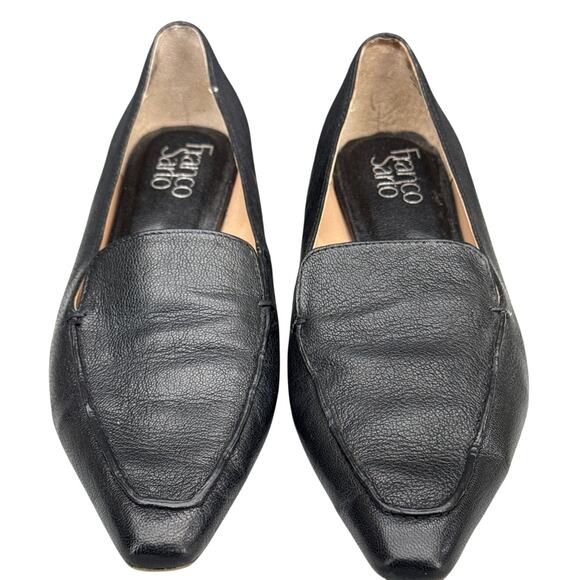 Franco Sarto Belamour Black Leather Point Toe Slip On Casual Loafer Women 6 - Picture 2 of 7